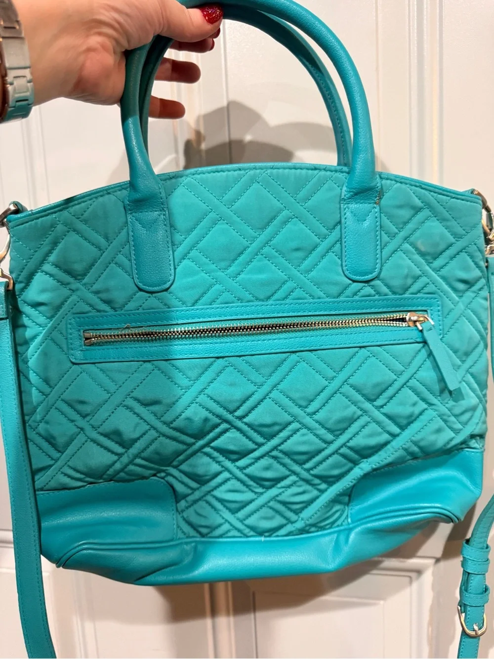 Vera Bradley Teal Quilted Crossbody Satchel